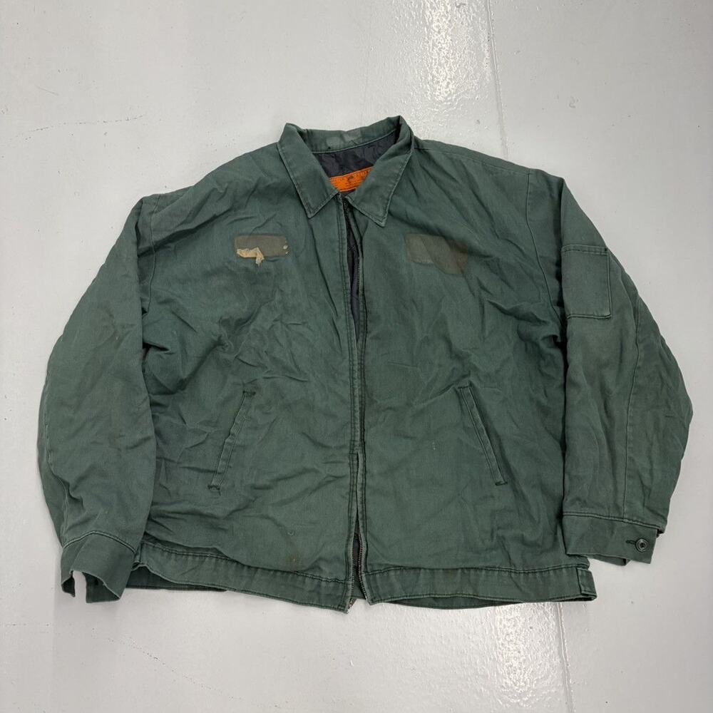 Vintage 70s Red Kap Green Canvas Workwear Mechanics Jacket